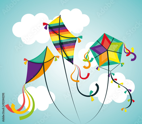Kite and childhood design.