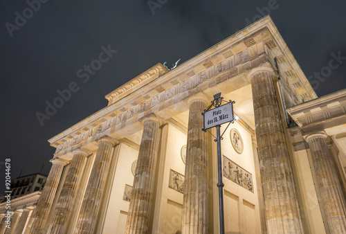 Brandenburg Gate at night, Berlin photo