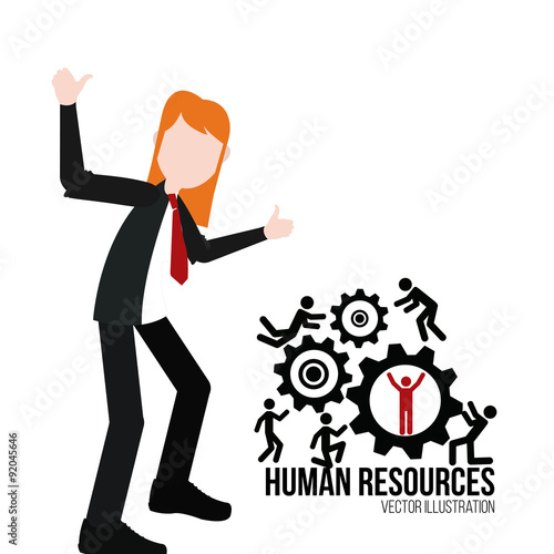 human resources illustration over white color background photo