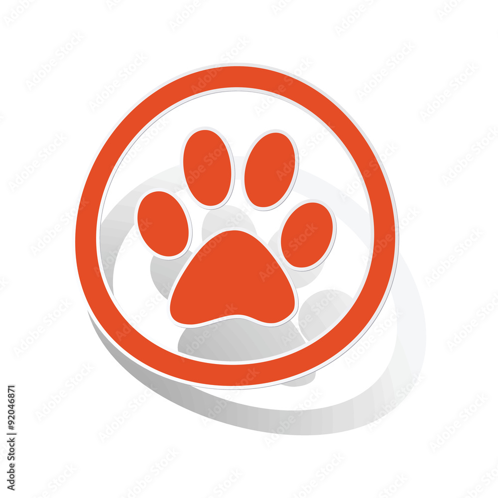 Animal sign sticker, orange Animal sign sticker, orange