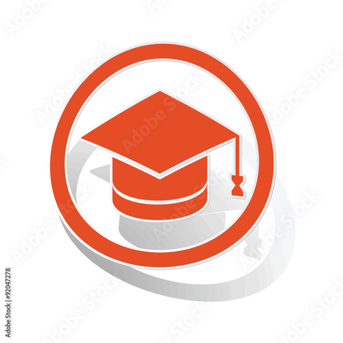 Graduation sign sticker, orange