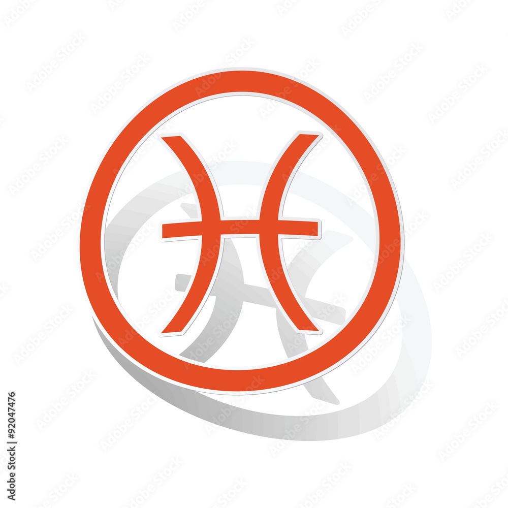 Obraz premium Pisces sign sticker, orange