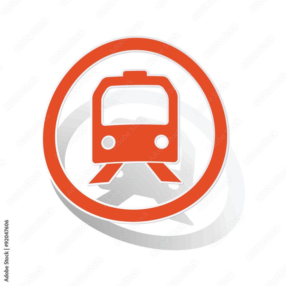 Train sign sticker, orange Train sign sticker, orange