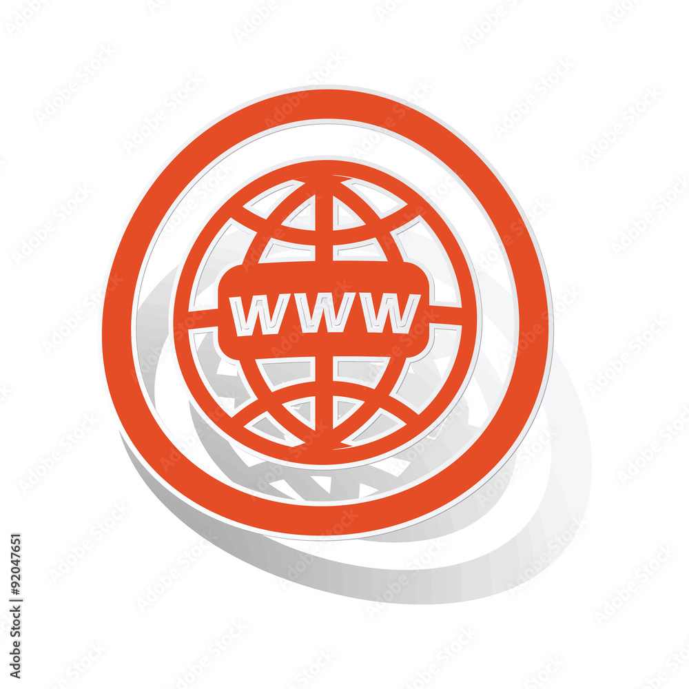 Global network sign sticker, orange Global network sign sticker, orange