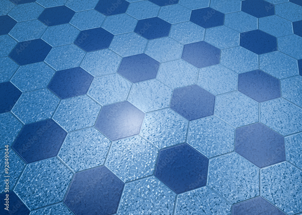 Pavimento in marmo, blu a piastrelle esagonali Stock Illustration | Adobe  Stock