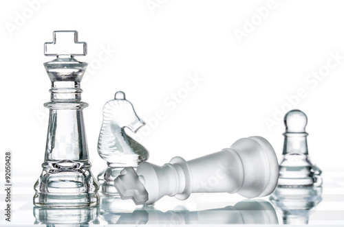 Fotografia Checkmate Strategy on chess board, business War Winning
