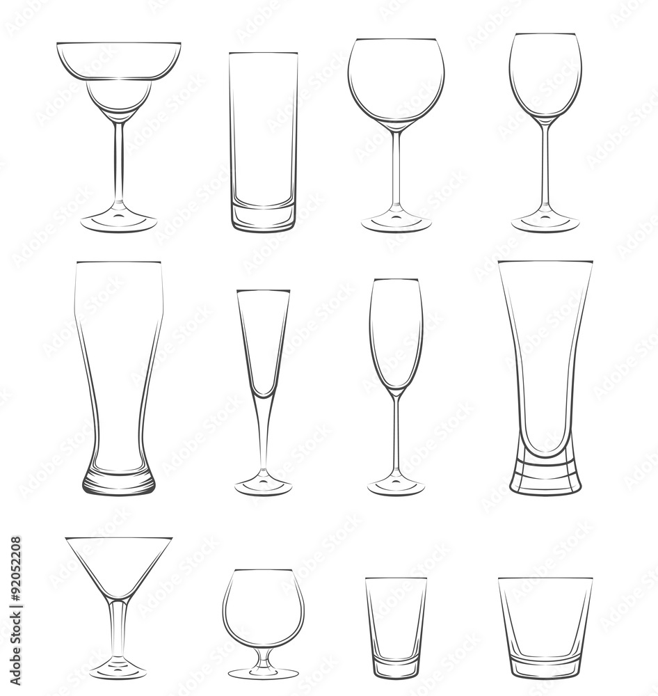 Various Cocktail Glasses Set.
Vector Illustration Various Cocktail Glasses Set.
Vector Illustration