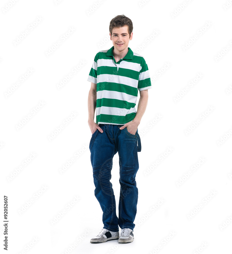 Handsome casual man smiling - isolated over a white background Handsome casual man smiling - isolated over a white background