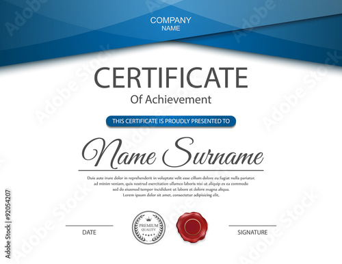 Vector certificate template.