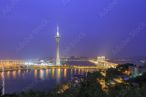 Bridge Ponte de Sai Van and Macau tower
