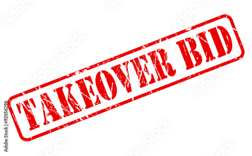Takeover Bid red stamp text