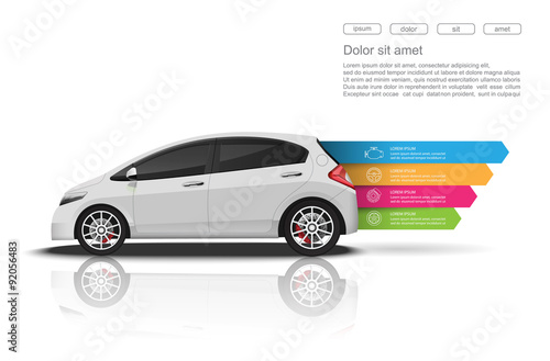 Car infographics design.vector