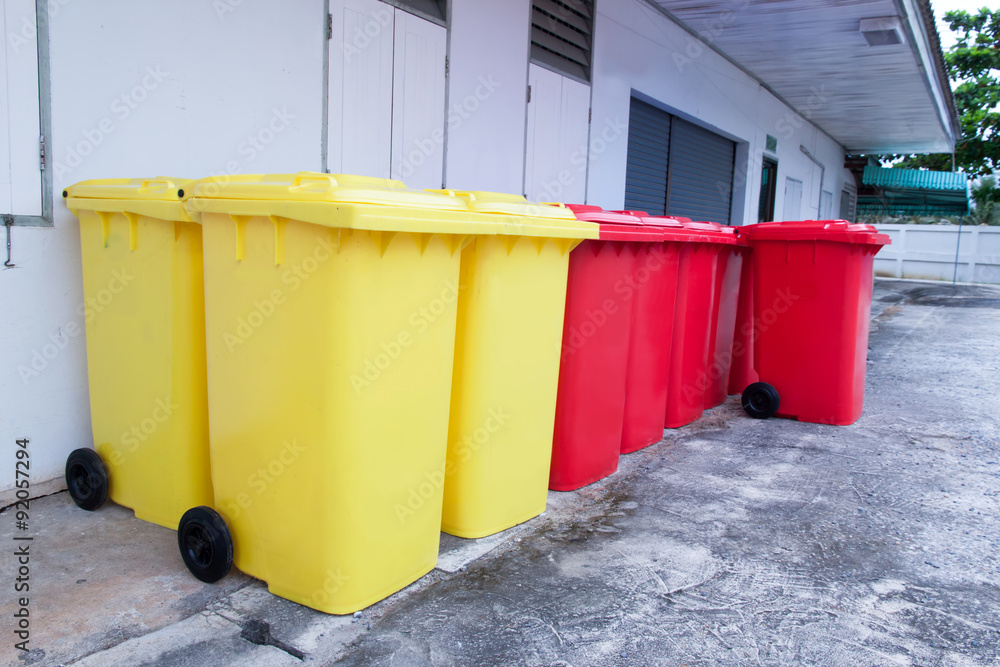 red and yellow bins red and yellow bins