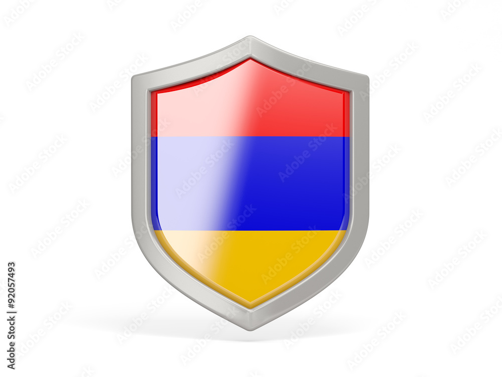 Shield icon with flag of armenia Shield icon with flag of armenia