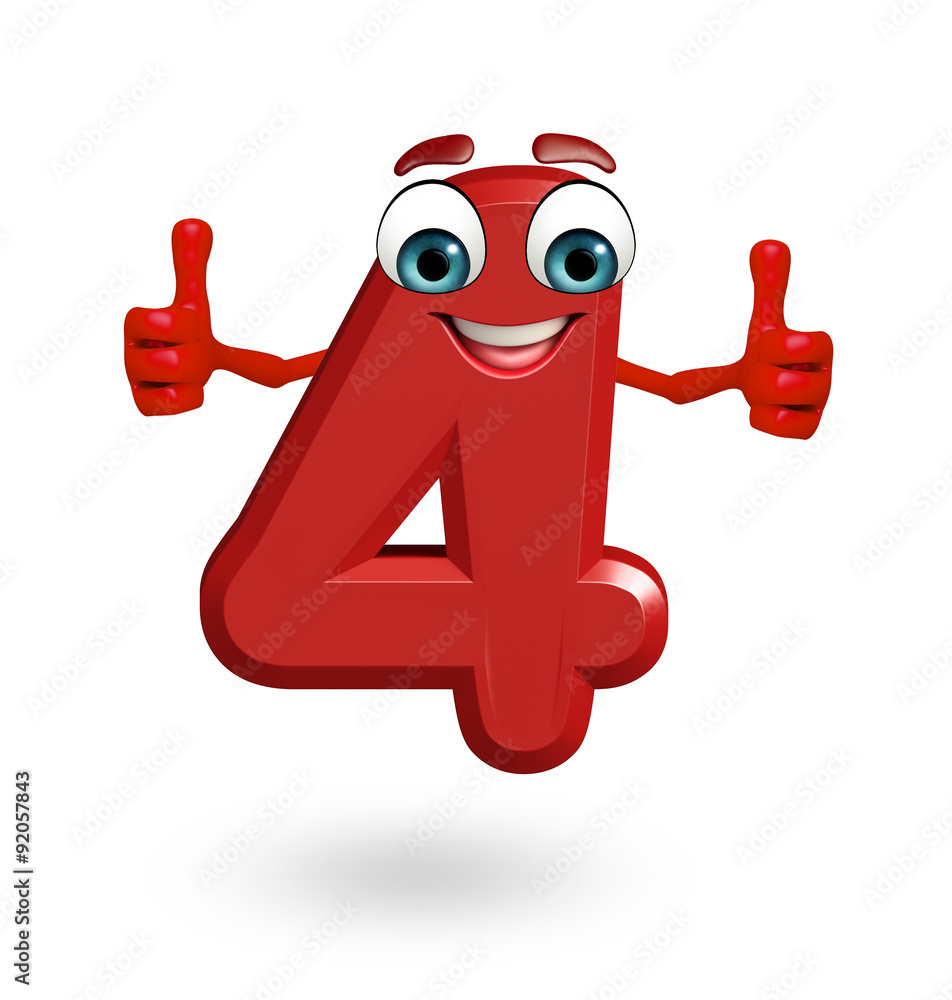 cartoon character of four digit