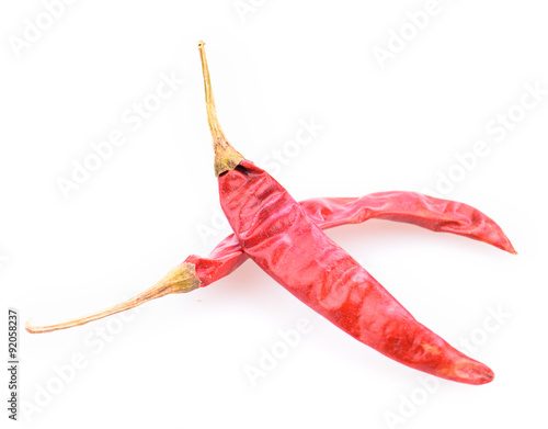 dride chilli pepper isolated on white background
