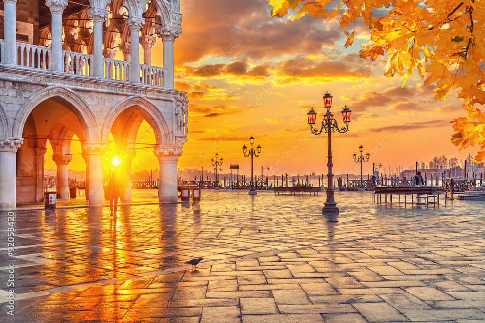Naklejka premium Wschód słońca w Wenecji