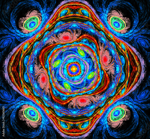 fractal illustration background of a bright flower bed