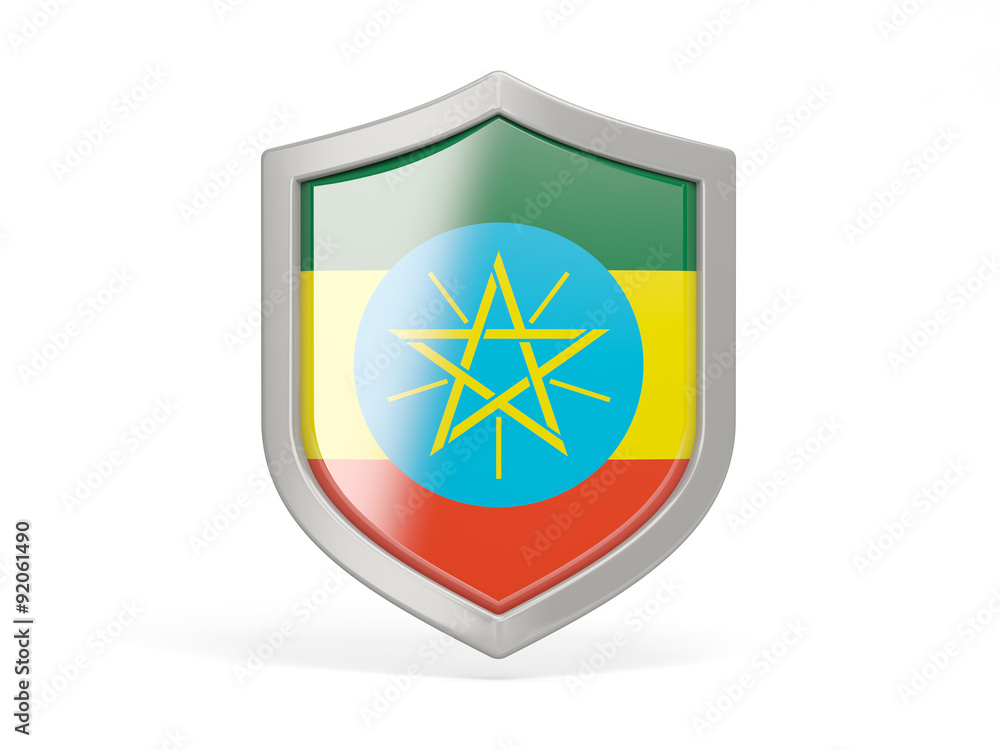 Shield icon with flag of ethiopia