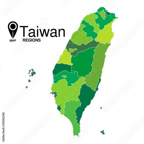 Regions map of Taiwan. Taiwan