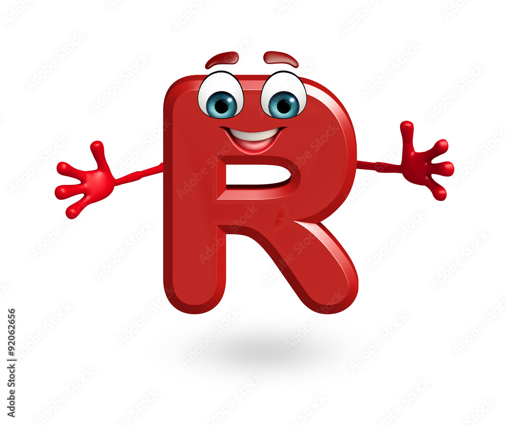 Cartoon Character of alphabet R Cartoon Character of alphabet R