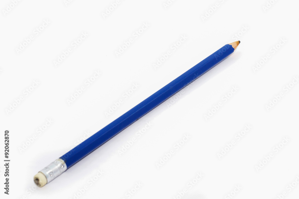 Fototapeta premium Blue Pencil Isolated white background