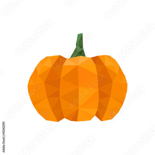 Illustration of modern flat design with origami halloween pumpki
