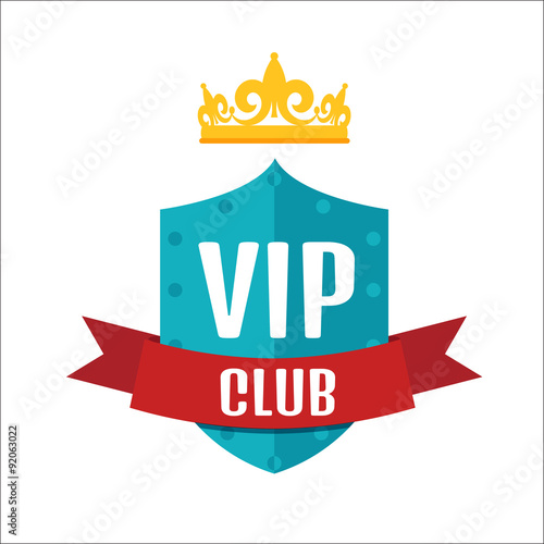 VIP club logo in flat style