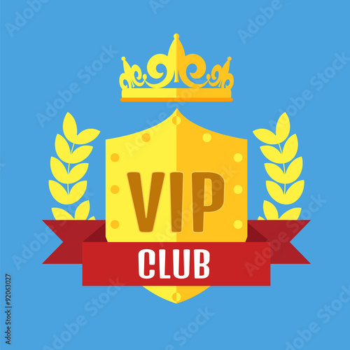 VIP club logo in flat style