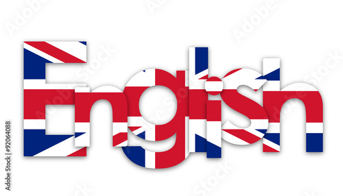 "ENGLISH" Vector Word Icon with UK Flag
