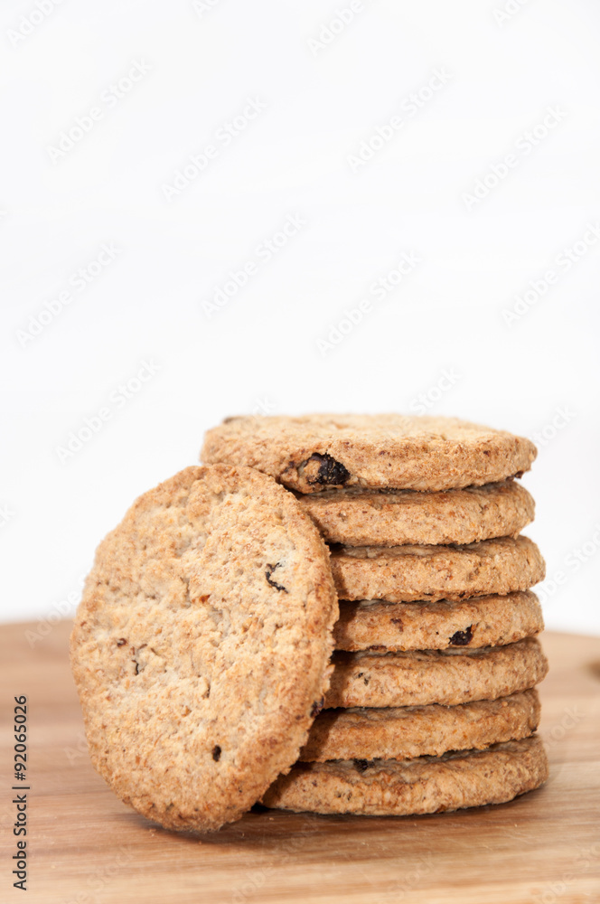 Integral biscuits on the wooden board