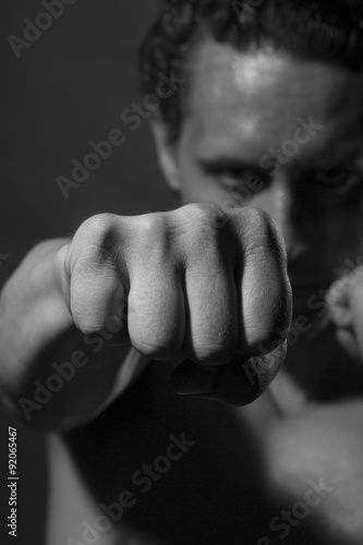 Man in boxing pose