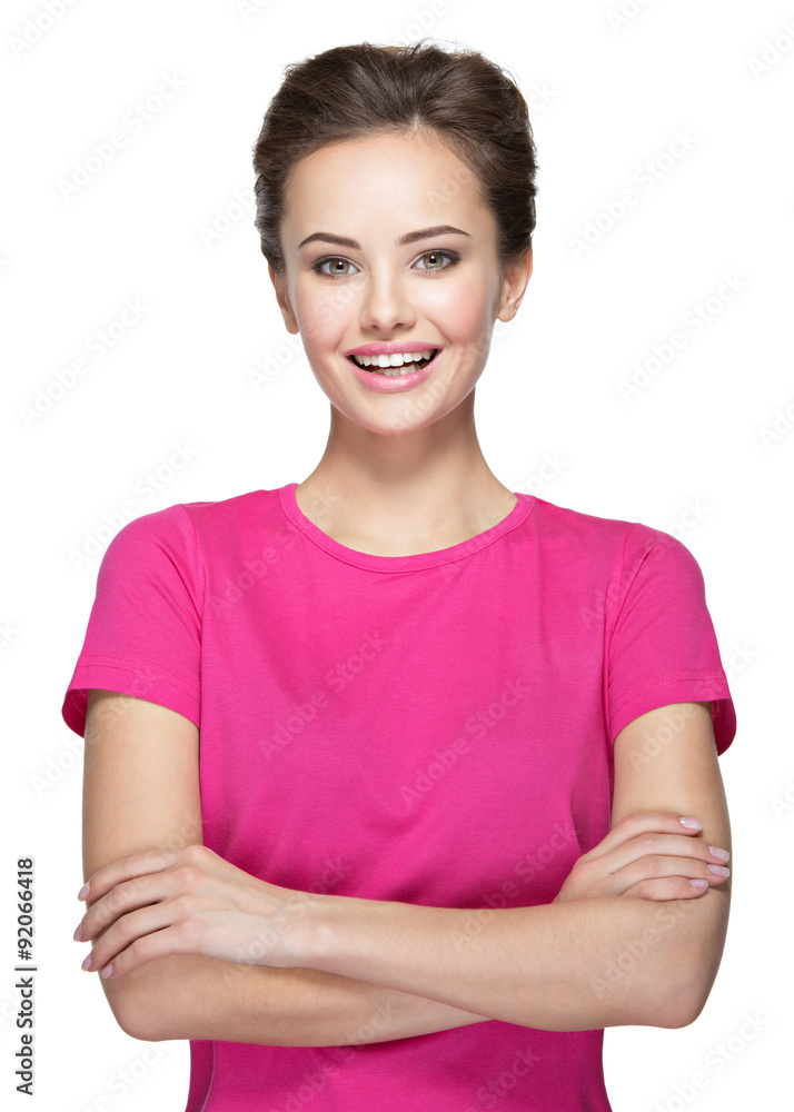 Portrait of a beautiful young white happy woman Portrait of a beautiful young white happy woman
