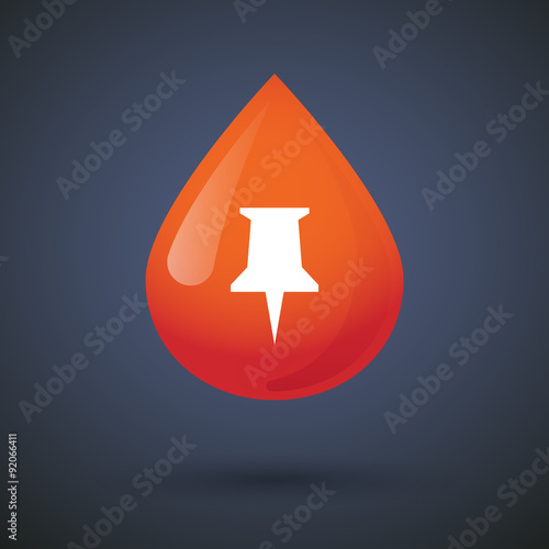 Blood drop icon with a push pin