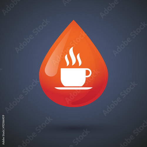 Blood drop icon with a cup of coffee