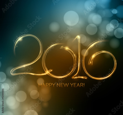 2016  New Year made a sparkler. Vector illustration