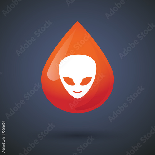 Blood drop icon with an alien face