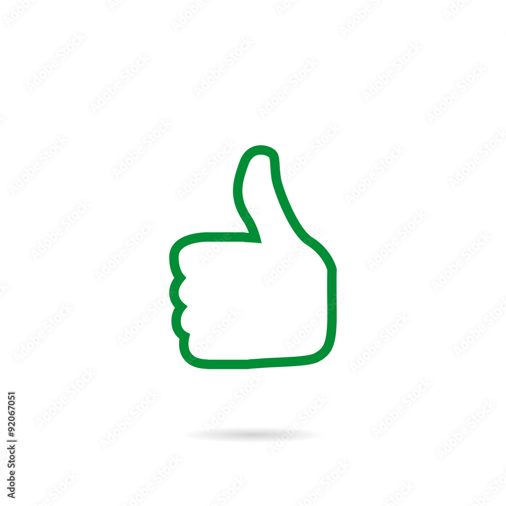 thumb up icon with shadow flat design thumb up icon with shadow flat design