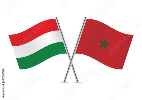 Hungary and Morocco flags. Vector illustration. Free Download Hungary and Morocco flags. Vector illustration. - GFXLoad