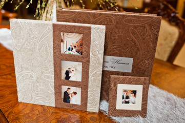 textile wedding photo book and album