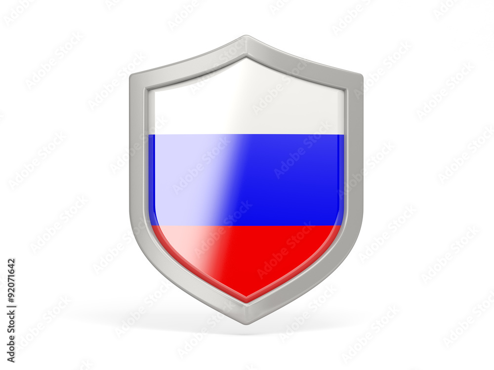 Shield icon with flag of russia Shield icon with flag of russia