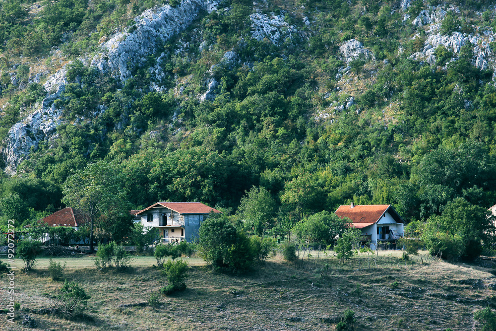 Mountains in Montenegro. Village in Montenegro Mountains in Montenegro. Village in Montenegro