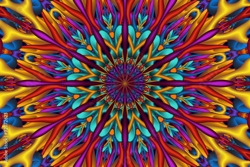 Colorful glossy 3D fractal mandala