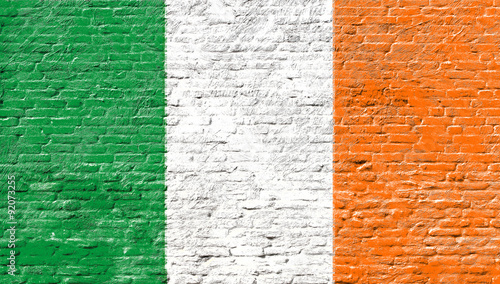 Ireland - National flag on Brick wall