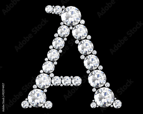 diamond letters with gemstones