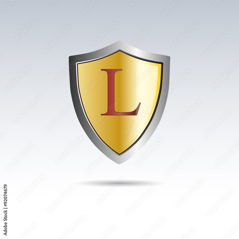 Vector shield initial letter L