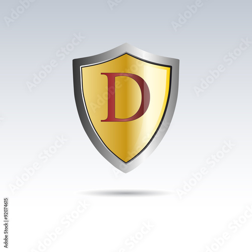 Vector shield initial letter D