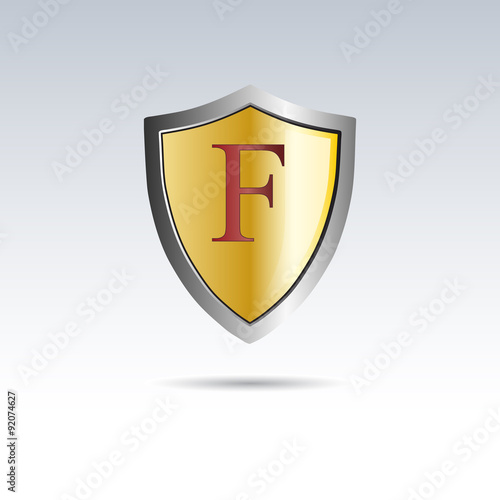 Vector shield initial letter F