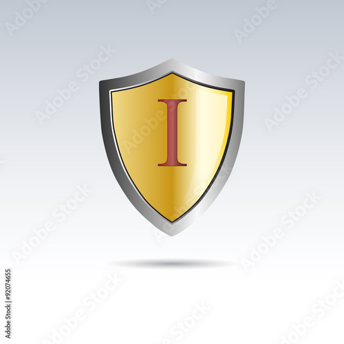 Vector shield initial letter I