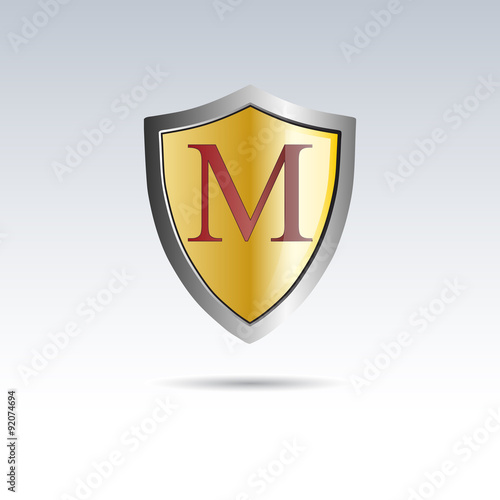Vector shield initial letter M
